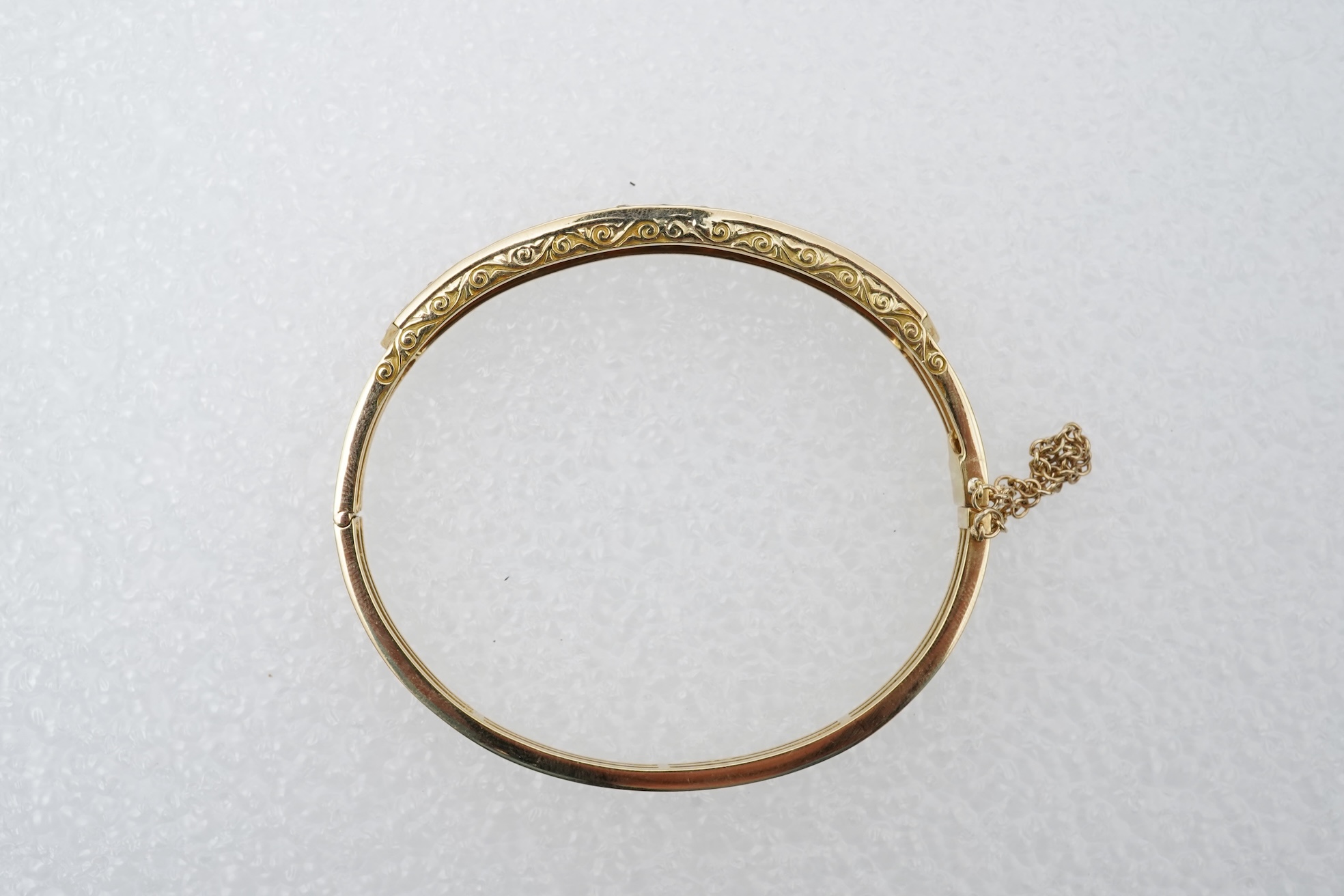 A sapphire and diamond bangle